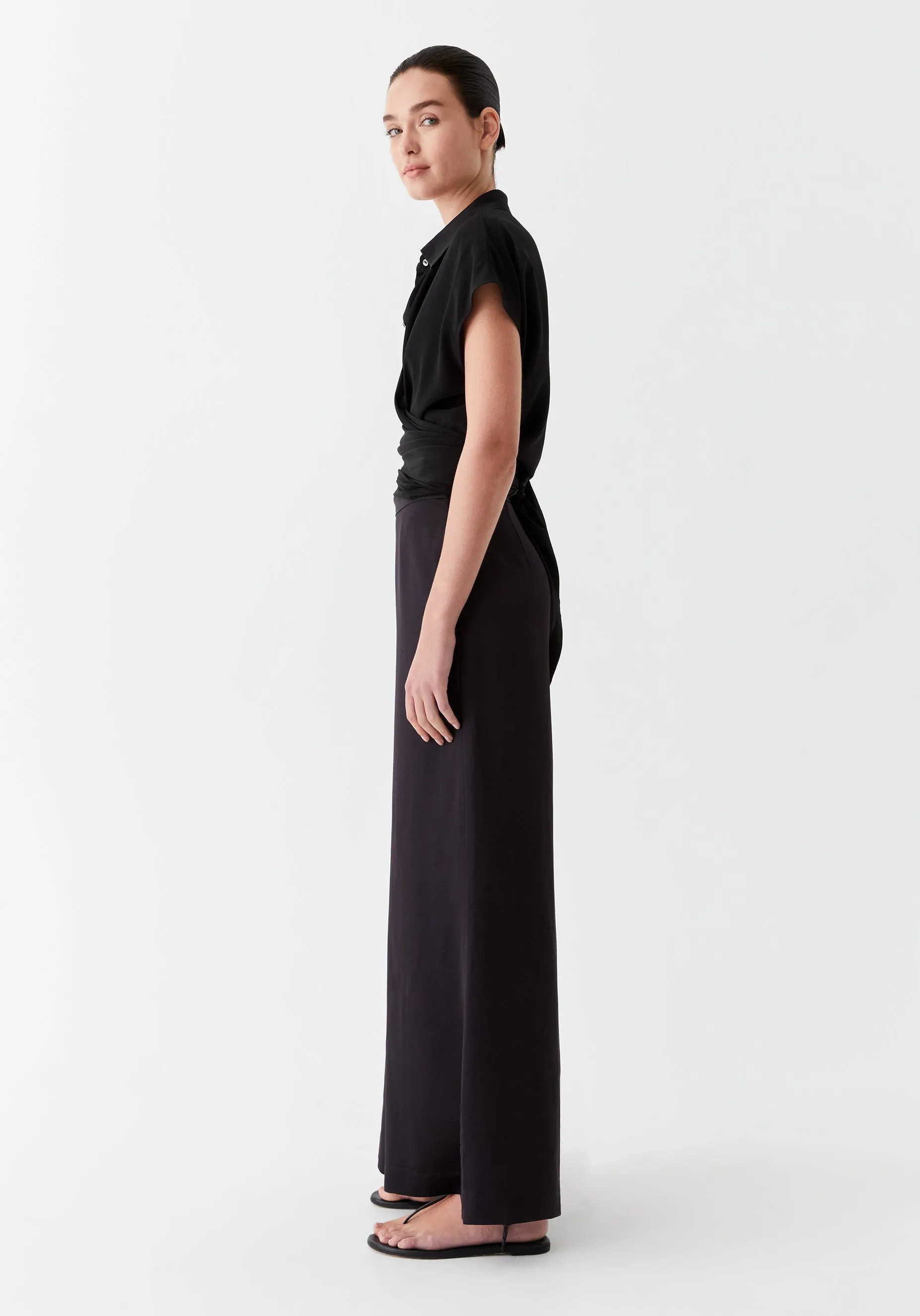 Olivia Silk Shirt_Black