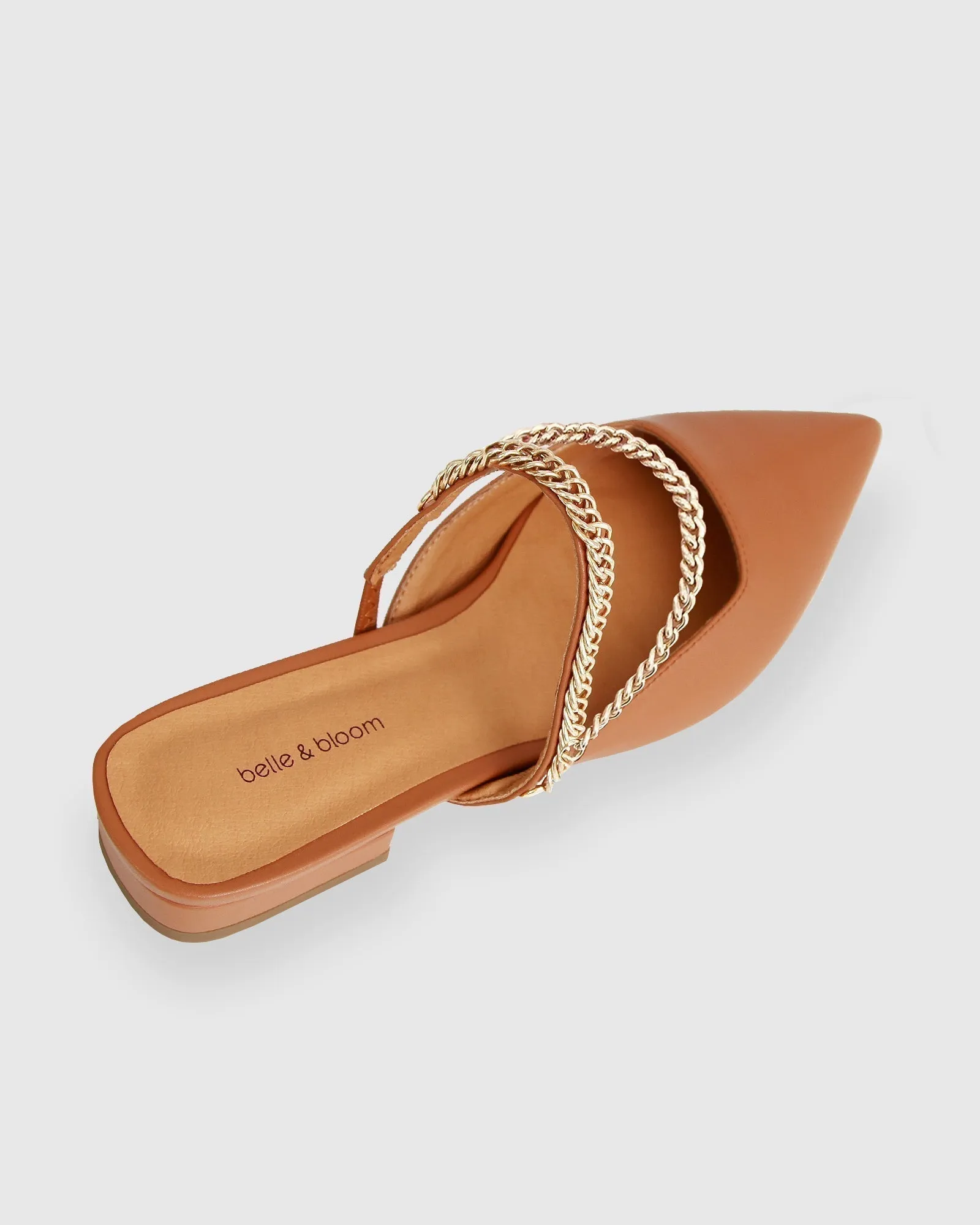 On The Go Leather Flat - Camel