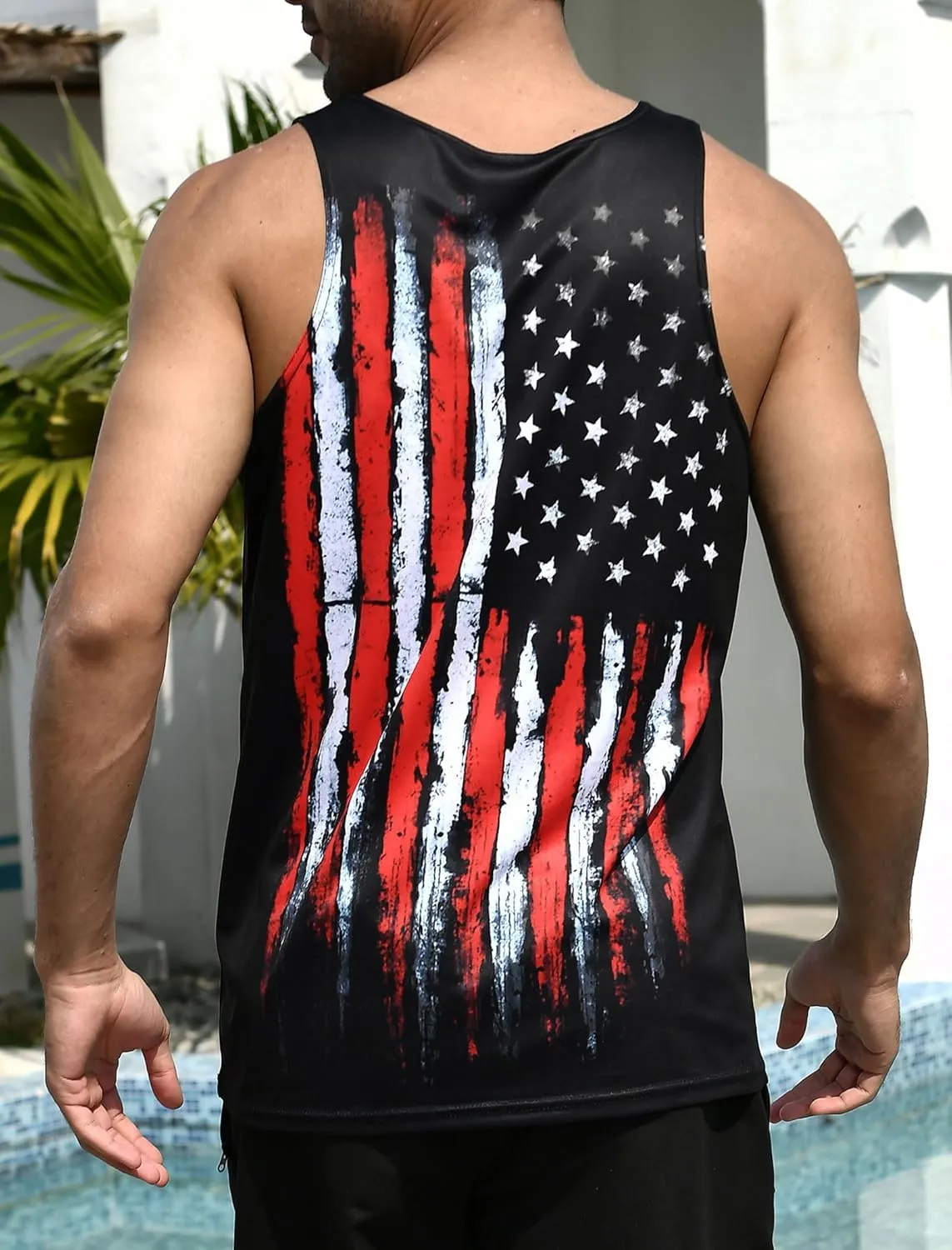 RAISEVERN Mens Tank Top Summer Sleeveless Shirts Beach Graphic Gym Running Undershirts Funny Workout Tees
