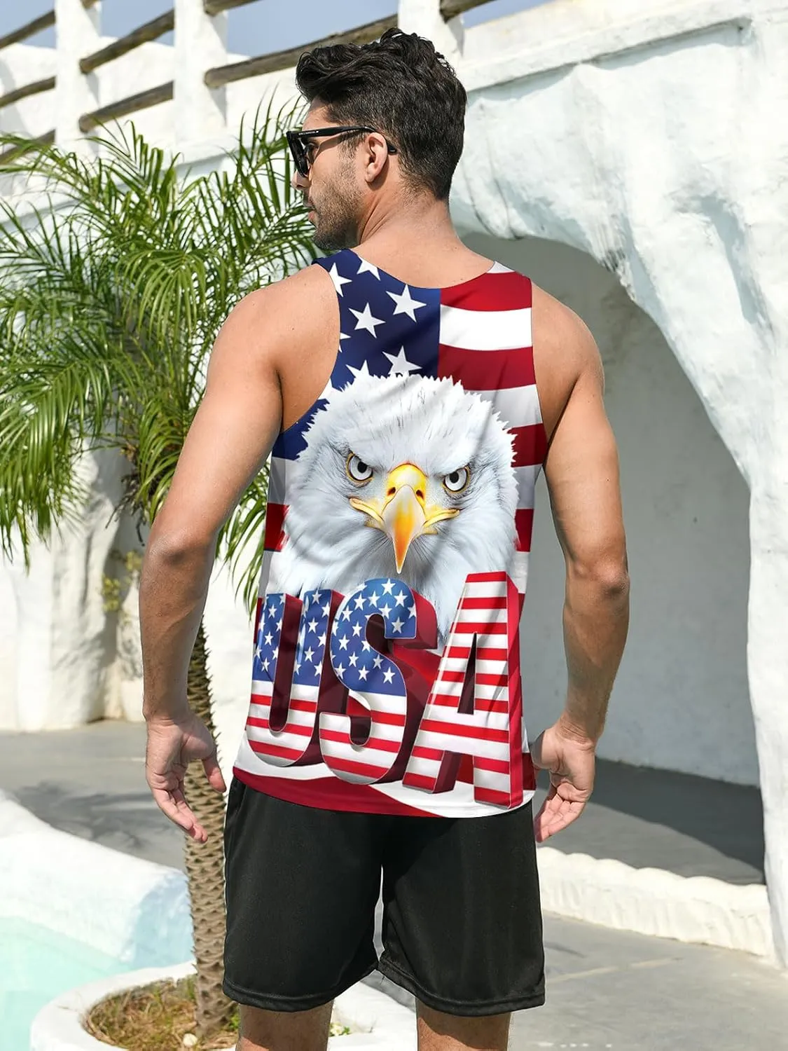 RAISEVERN Mens Tank Top Summer Sleeveless Shirts Beach Graphic Gym Running Undershirts Funny Workout Tees