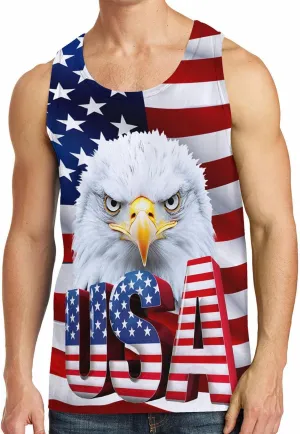 RAISEVERN Mens Tank Top Summer Sleeveless Shirts Beach Graphic Gym Running Undershirts Funny Workout Tees