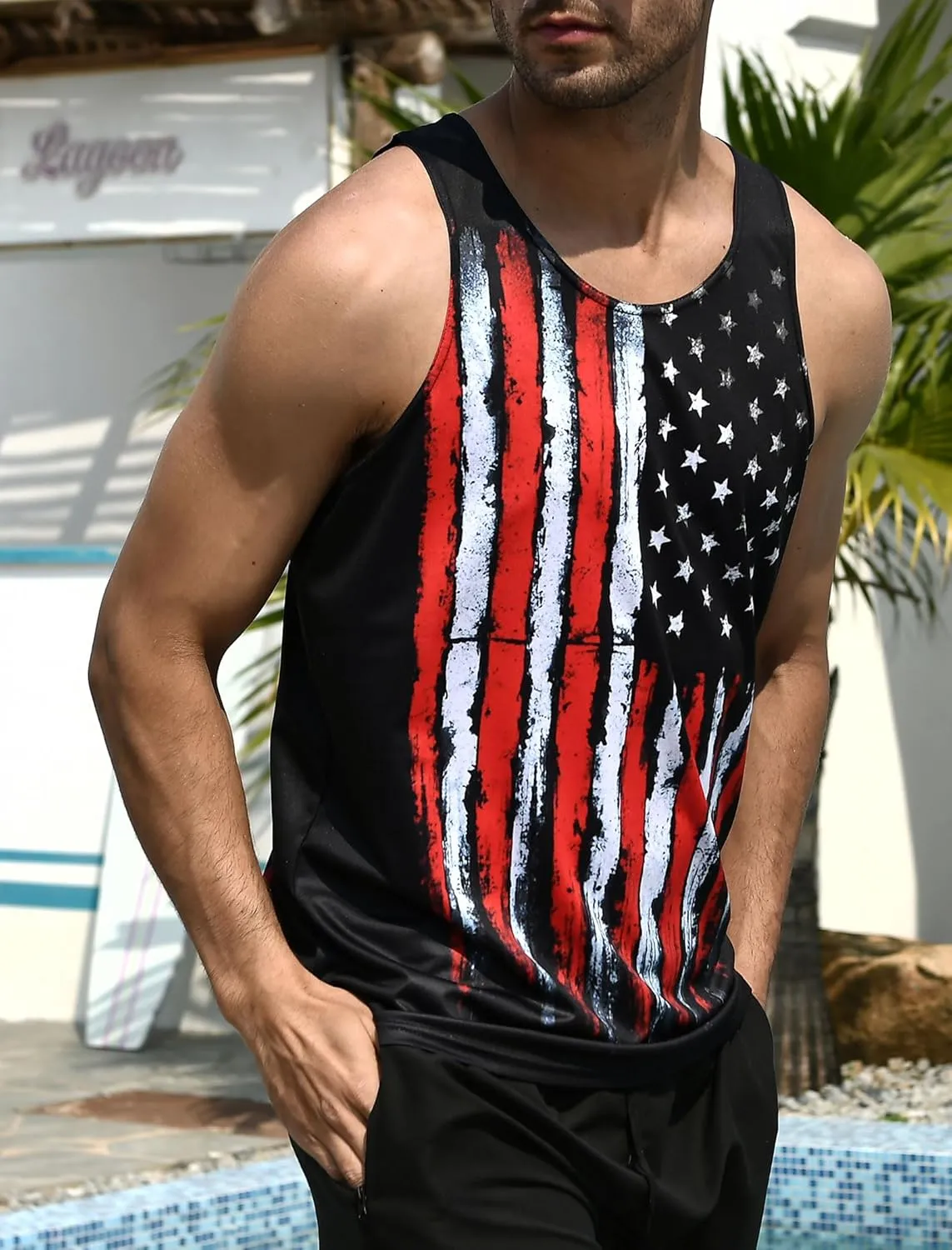 RAISEVERN Mens Tank Top Summer Sleeveless Shirts Beach Graphic Gym Running Undershirts Funny Workout Tees