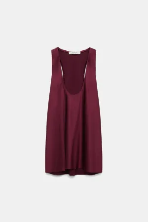 Sense of Shine Silk Camisole in Merlot