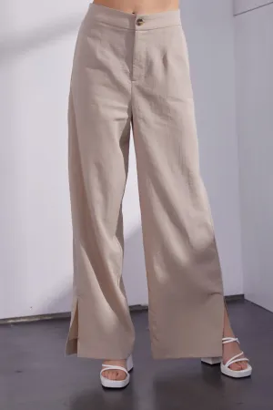 Side Slit Wide Leg Pants