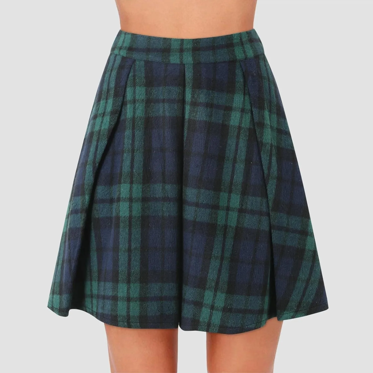 Skirts for Women Trendy Plaid Y2K High Elastic Waist Flowy Ruffles Casual Pleated Short Skirts for Summer Streetwear