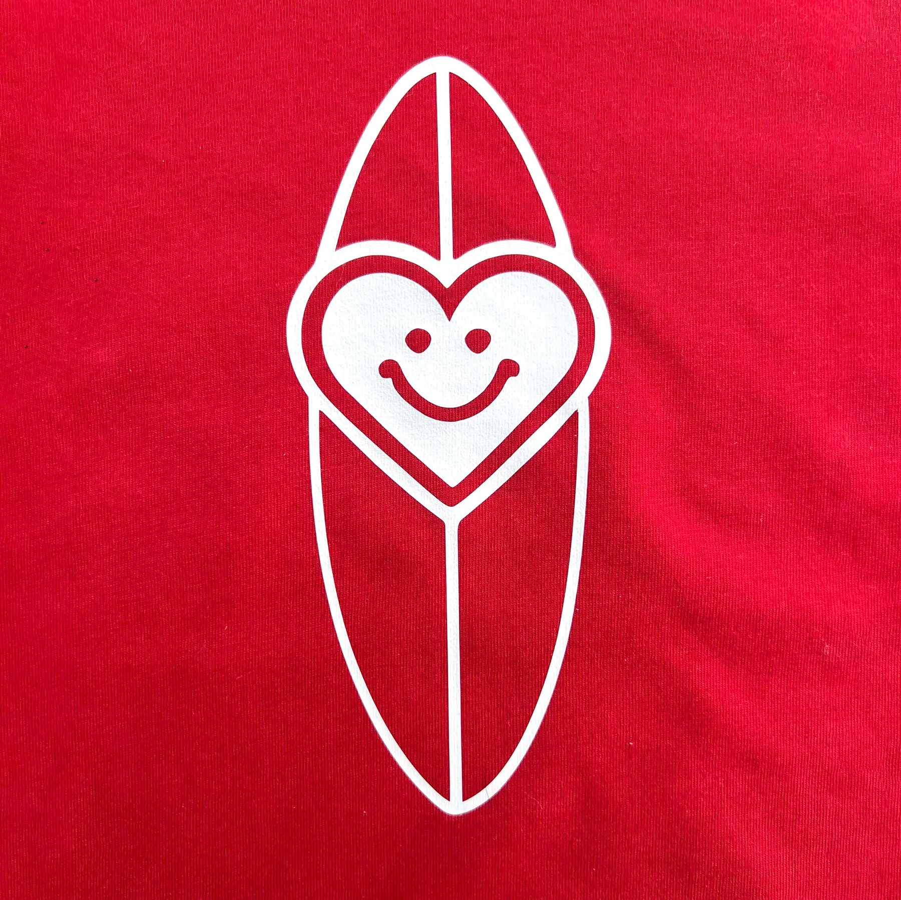 Sol Baby Smiley Heart Surfboard Long Sleeve Red Tee