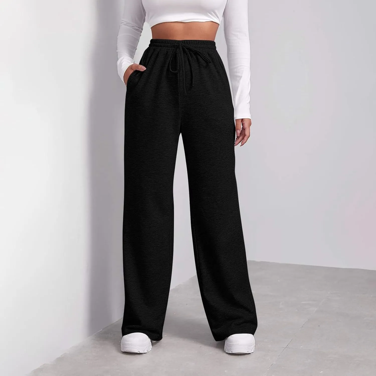 Wide Leg Pants for Women, Wide Leg Straight High Waisted Lightweight Linen