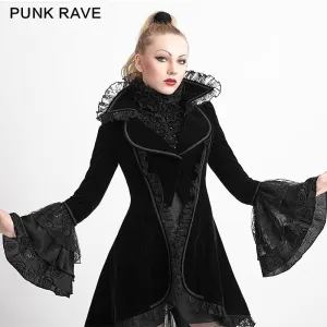 Winter Long Flare Sleeves Gothic Trench Coats With Swallowtail