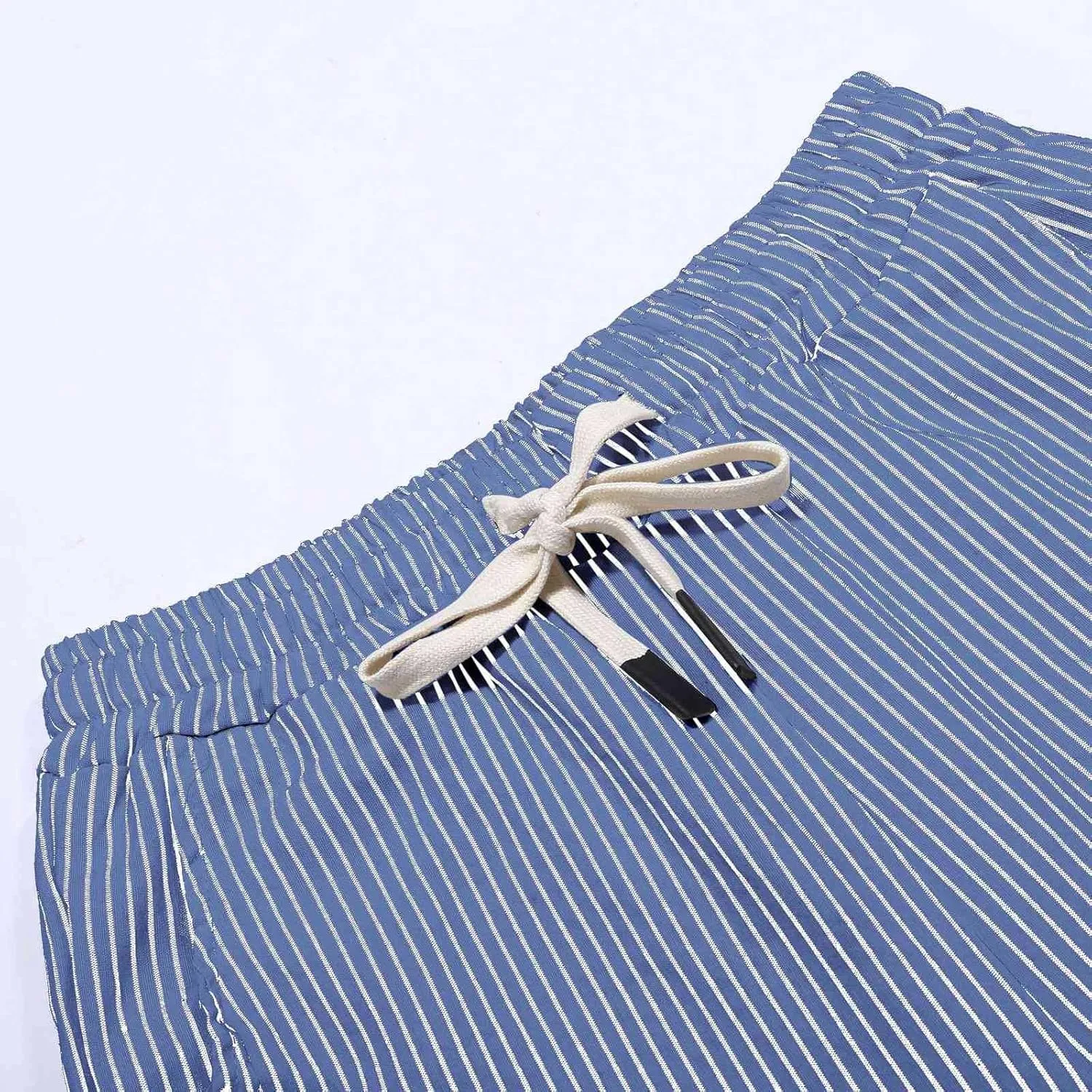 Women Capri Pants Casual Summer Wide Leg Cotton Linen Cropped Trouser with Pockets Elastic High Waisted Loose Capris