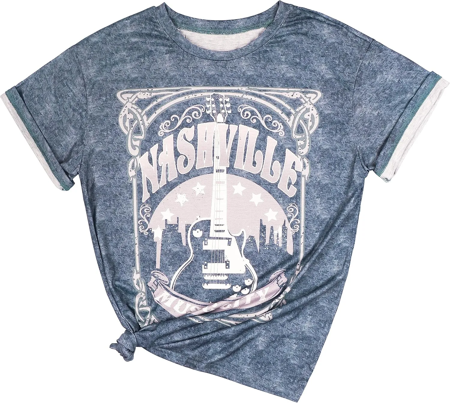 Women Country Music Shirts Nashville Concert Outfit Vintage Guitar Music City Tshirts Short Sleeve Summer Tees Tops