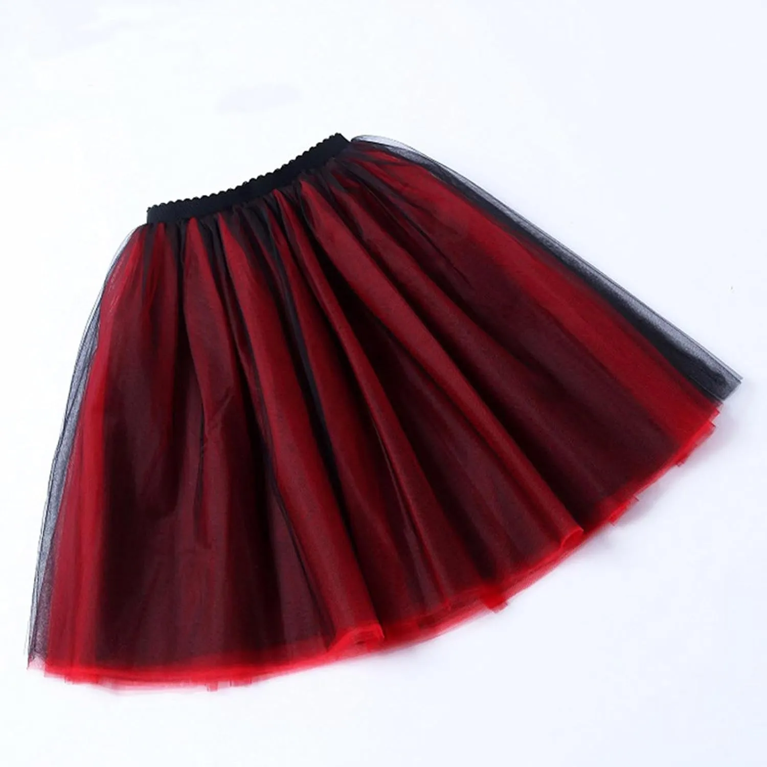 Women Mesh Midi Tutu Skorts Summer Vintage A line Pleat Layered Knee Length Skirts Casual Fashion Evening Prom Skirt