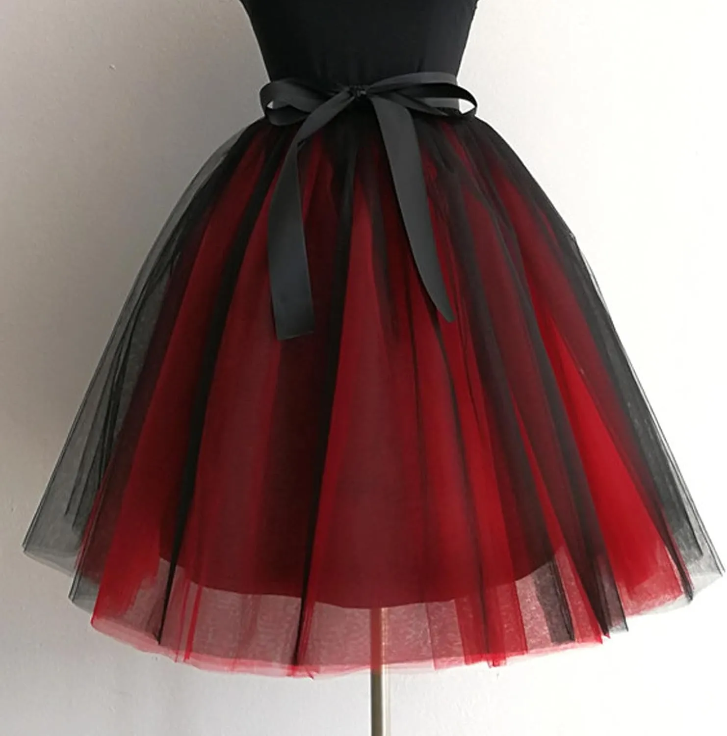 Women Mesh Midi Tutu Skorts Summer Vintage A line Pleat Layered Knee Length Skirts Casual Fashion Evening Prom Skirt