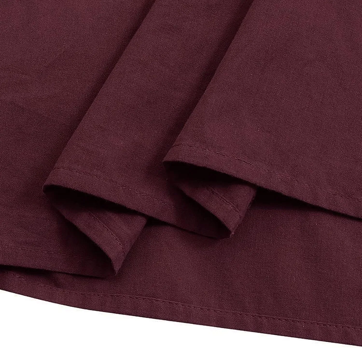 Women Summer High Waist Long Skirt Casual Solid Color Cotton Linen Pleated Skirt Loose Swing Beach Skirt