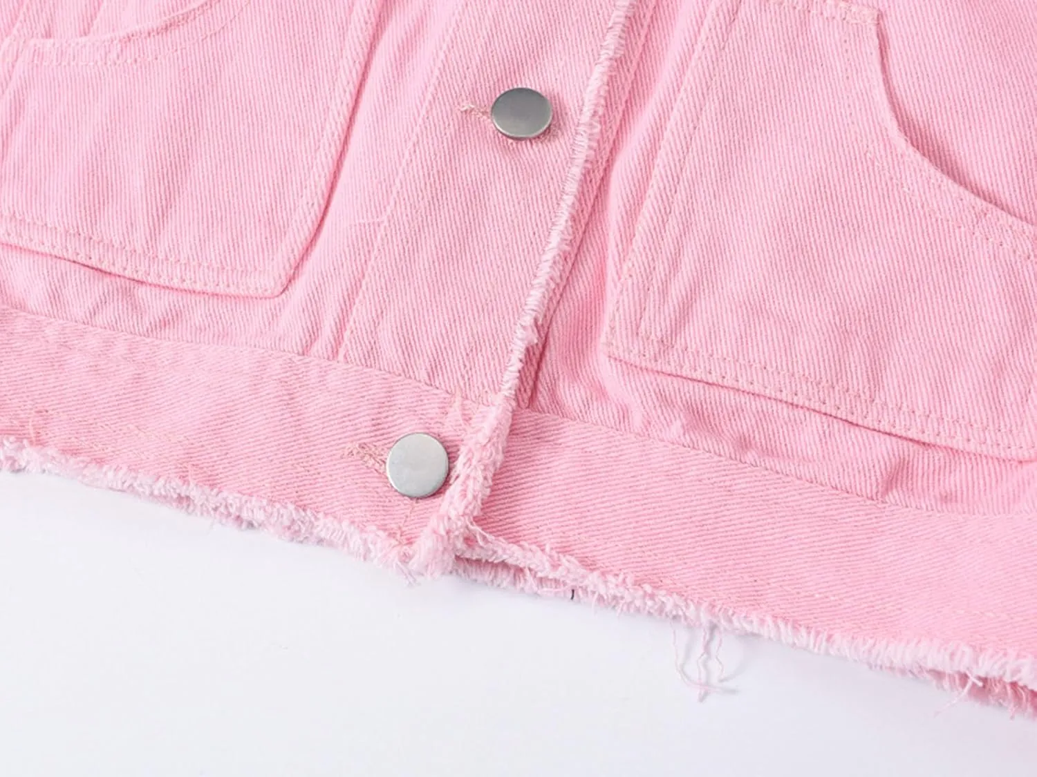 Women's Sleeveless Denim Vest O Neck Button Down Jean Waistcoat Jacket